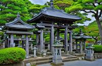 【画像素材】由緒正しい神社に飾られた石灯籠