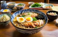 【画像素材】魚介の旨味が詰まった濃厚なスープのラーメン