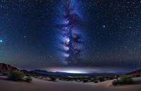 【画像素材】砂漠の夜空に輝く星