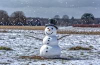 【画像素材】雪だるまにみぞれが降り積もる