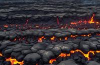 【画像素材】火山噴火によって形成された、溶岩の地層。