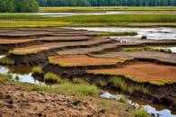 【画像素材】湿地帯の土の堆積層