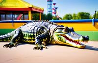 【画像素材】🐊🐊🐊🐊ワニが🐊🐊🐊🐊遊園地を徘徊🐊🐊🐊🐊