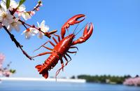 【画像素材】桜の花とロブスター