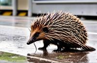 【画像素材】雨上がりのハリモグラ