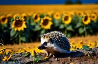 【画像素材】夏のひなたぼっこを楽しむハリネズミ