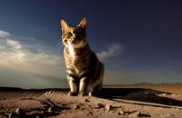 【画像素材】砂漠のネコ