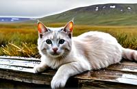 【画像素材】ネコのんびり山の頂上