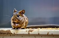 【画像素材】デグーが餌を食べる様子